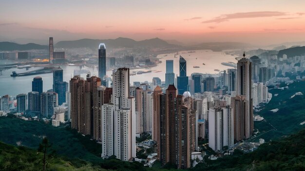 Photo le matin de hong kong