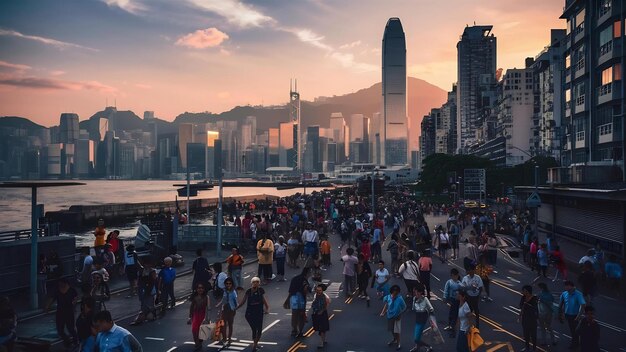 Photo le matin de hong kong