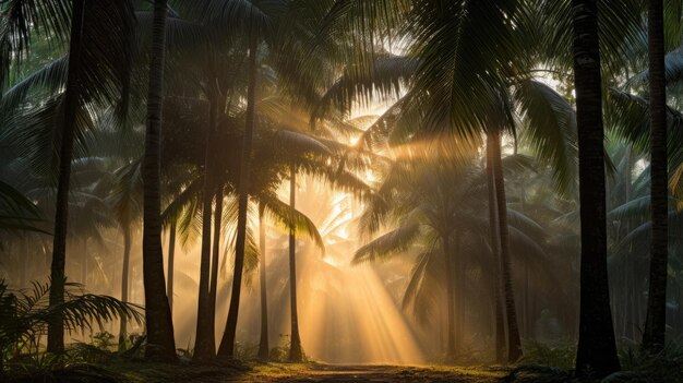 Matin léger dans la palmeraie