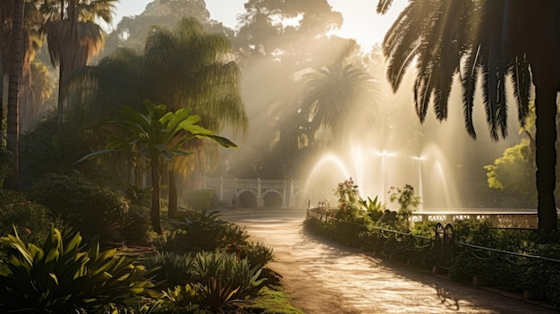 Matin léger dans la palmeraie