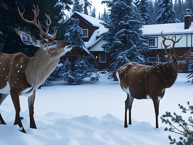 Le matin de Noël pour trouver un renne parlant dans votre jardin