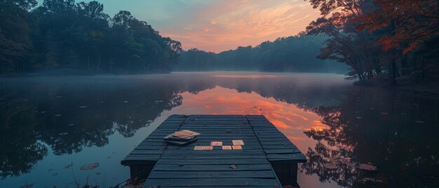 Photo un matin tranquille au bord du lac