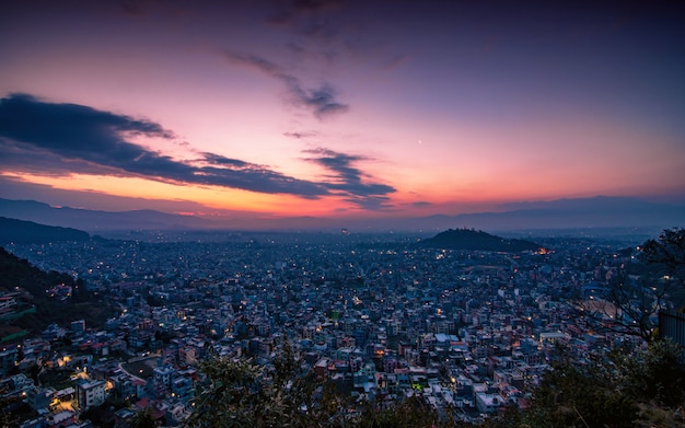 Matin vue colorée de la ville de Katmandou, Népal.