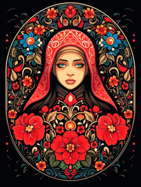 Matryoshka russe Illustration vectorielle d'une belle femme russe en vêtements traditionnels