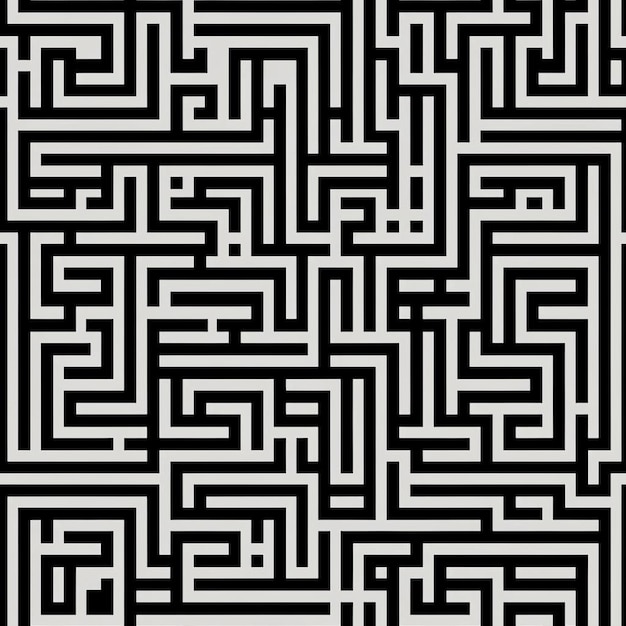 Maze, le labyrinthe est un labyrinthe en noir et blanc.