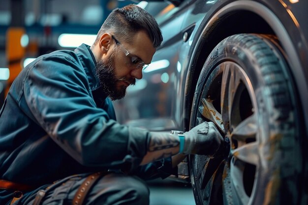 Mécanisme de changement de roue de voiture