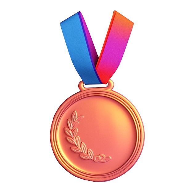 Médaille dans la palette de couleurs tendance de style 3D avec l'IA générative