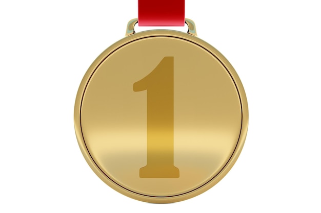 Médaille d'or sur fond blanc