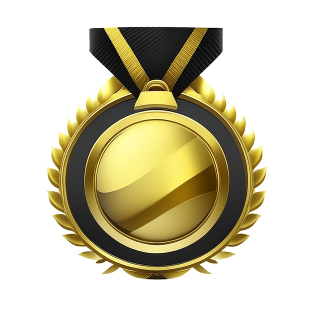 Médaille d'or sur fond blanc