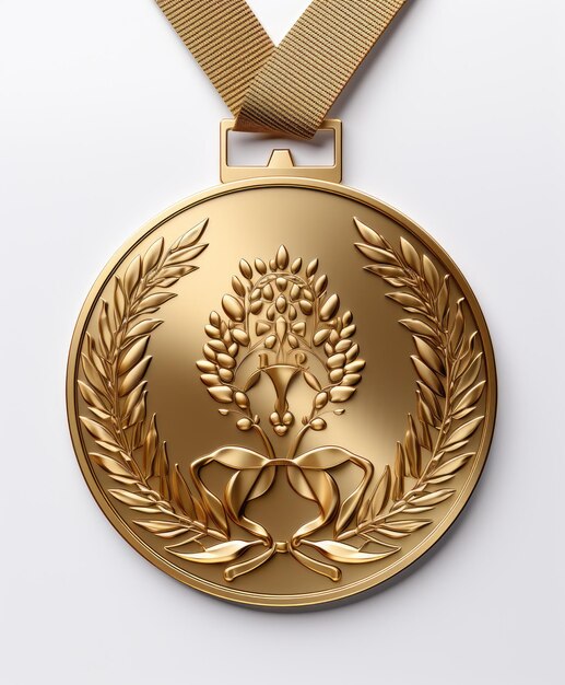 médaille d'or sur fond blanc