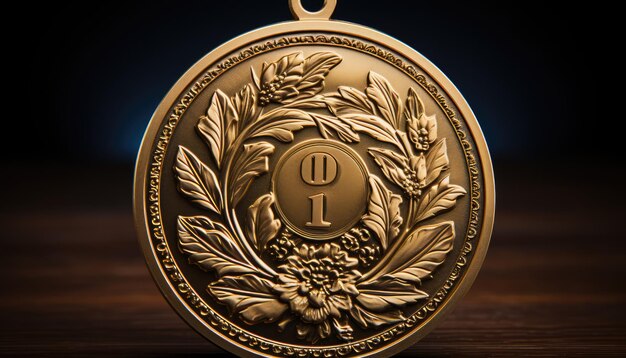 Médaille d'or avec le numéro 1