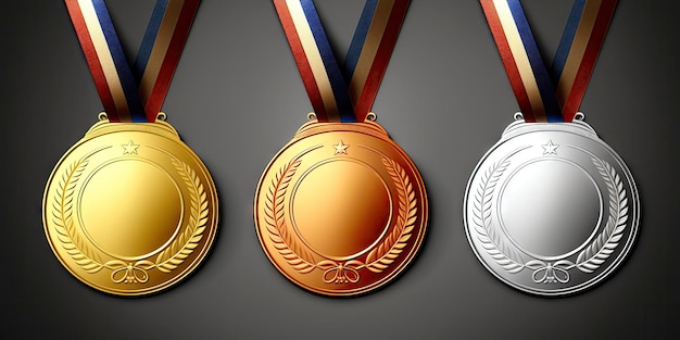 Médaille d'or avec ruban Célébrez vos victoires avec des médailles d'or, d'argent et de bronze