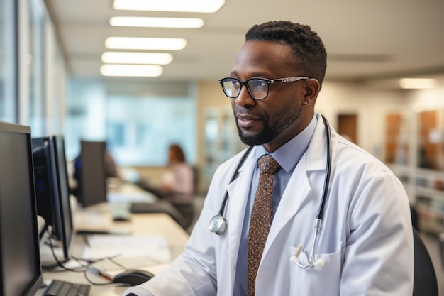 Médecin afro-américain à l'hôpital