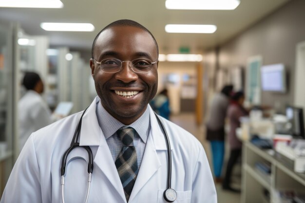 Médecin afro-américain à l'hôpital