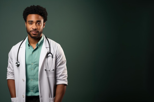 Photo médecin afro-américain avec ia générative d'espace de copie