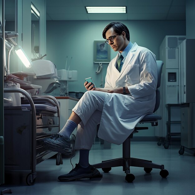 Photo le médecin appose un appareil orthopédique à la jambe