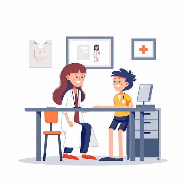 Le médecin examine le patient Concept d'illustration sur fond blanc