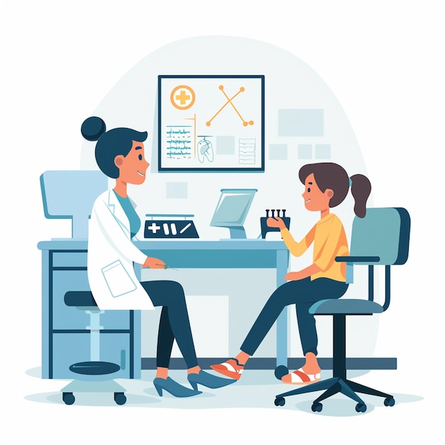 Le médecin examine le patient Concept d'illustration sur fond blanc
