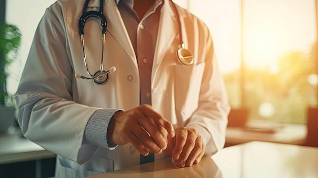 un médecin portant une blouse blanche et un stéthoscope