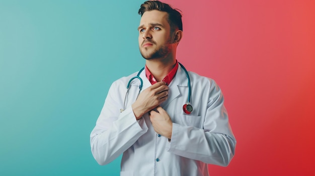 un médecin avec un stéthoscope autour du cou