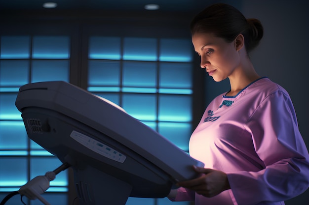 le médecin utilise l'échographie pour évaluer la position de son bébé