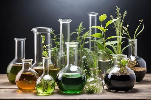 médecine à base de plantes verrerie naturelle organique et scientifique concept de recherche et développement