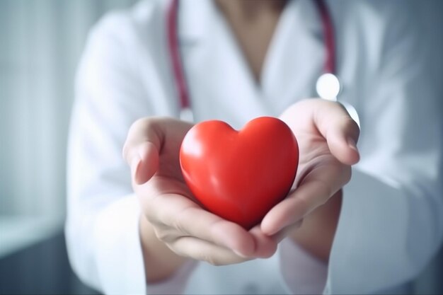 Médecine cardiologie médecin soins de santé cardiaque hôpital personne concept main IA générative