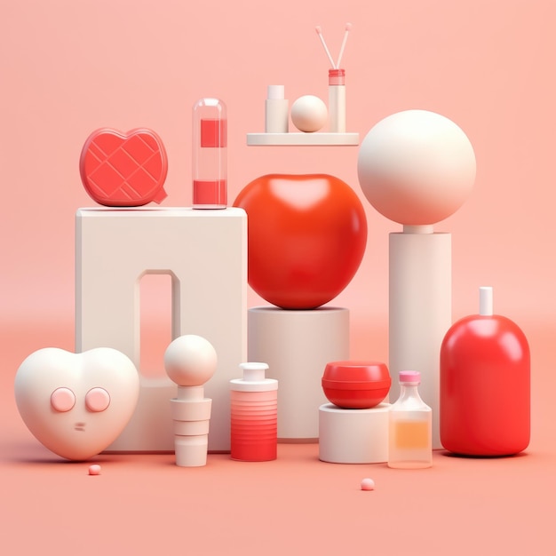 médecine comprimés de vitamines personnages et objets 3D réalisés dans des styles minimalistes sur un fond isolé Éducation préscolaire des enfants sur des images 3D colorées utilisées comme alphabet