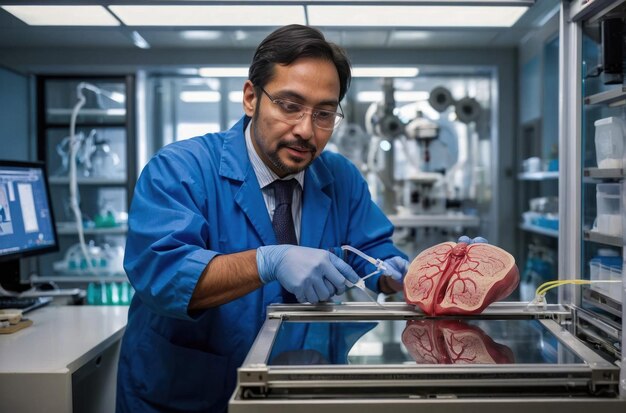 Photo des médecins analysent un cœur modèle