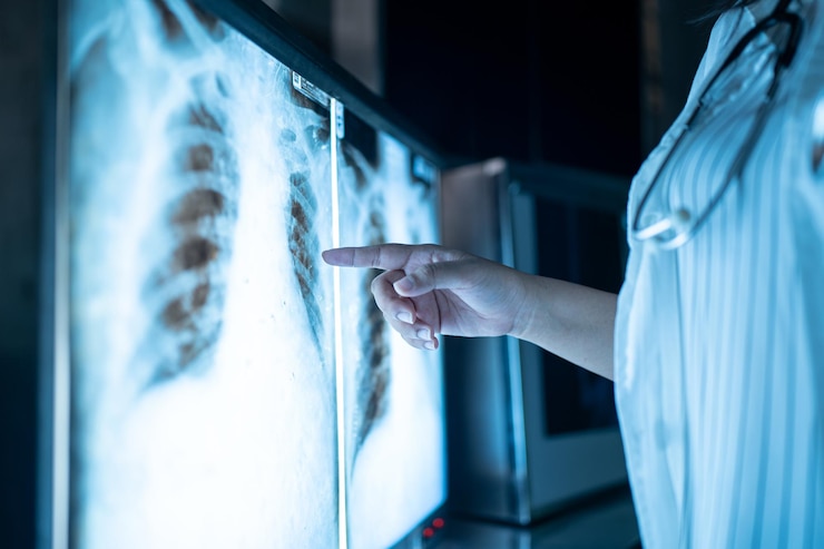Photo médecins regardant les résultats de laboratoire