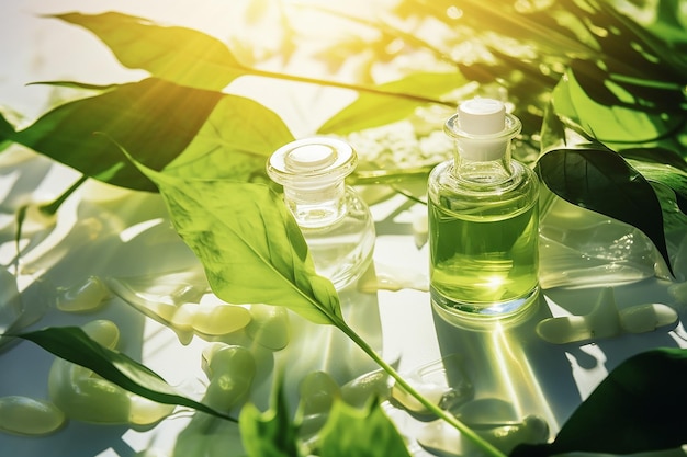 Médicine à base de plantes Arrière-plan Cosmétique soin de la peau