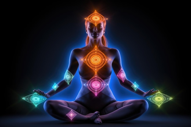 Méditation du chakra de l'énergie intérieure humaine de l'esprit, du corps et de l'âme