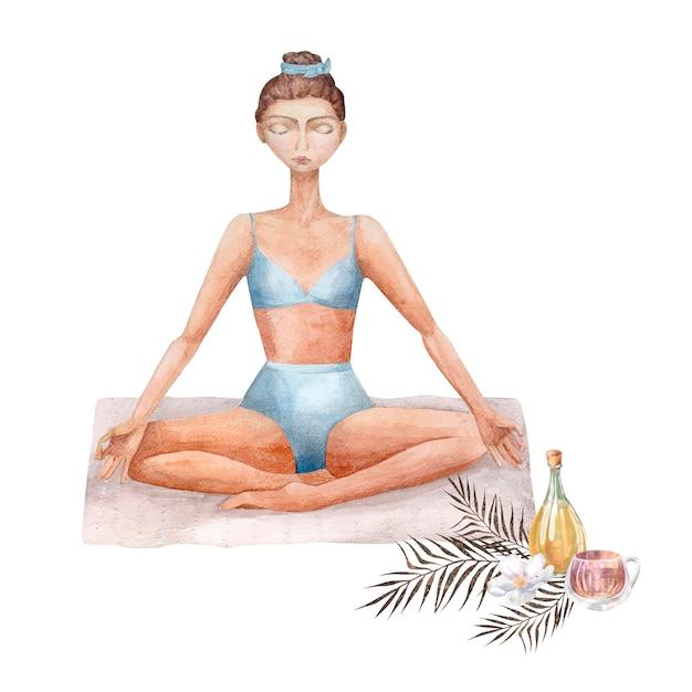 Méditation yoga Aquarelle