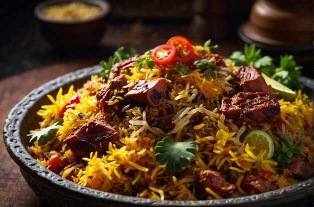 Medley de viande succulente Biryani