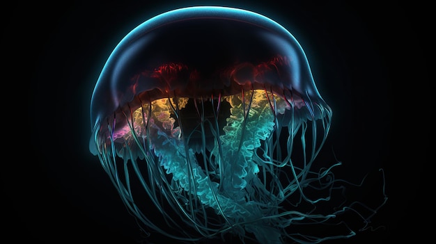 Méduse d'eauVie sous-marine générative ai