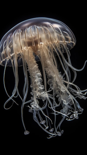 Une méduse est vue dans l'eau.