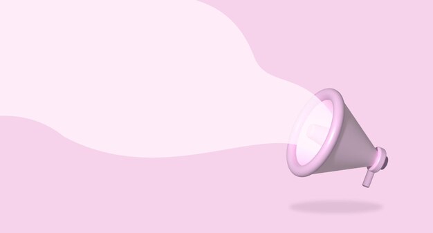 Mégaphone avec bulle 3d illustration