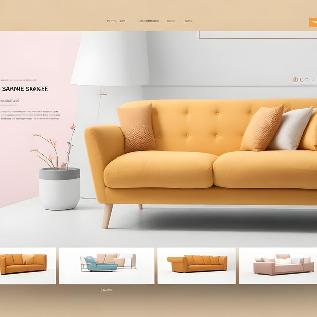 Photo meilleur design de site web de commerce électronique pour un canapé de marque moderne