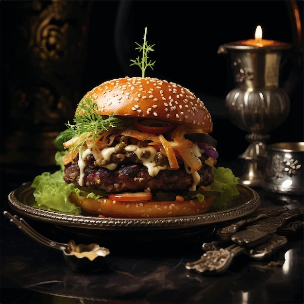 Photo meilleur hamburger élégant de luxe