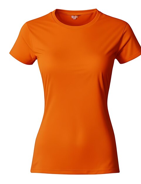 Le meilleur modèle de femme en T-shirt orange blanc vue frontale