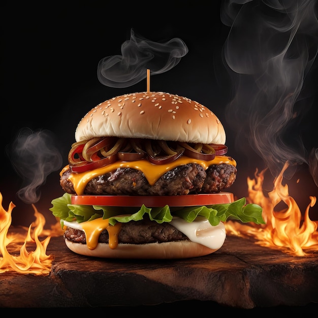 Les meilleures images gratuites de photographie de hamburgers épicés satisferont vos envies. IA générative