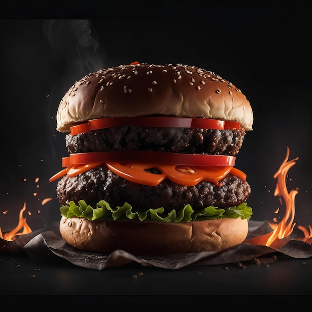 Les meilleures images gratuites de photographie de hamburgers épicés satisferont vos envies. IA générative