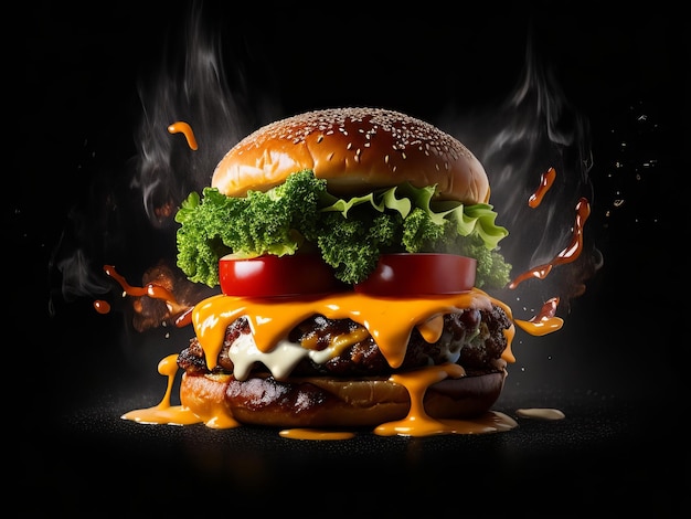 Les meilleures images de photographie de hamburgers épicés satisferont vos envies AI générative