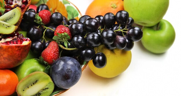 Mélange d'aliments biologiques végétariens Fruits frais colorés