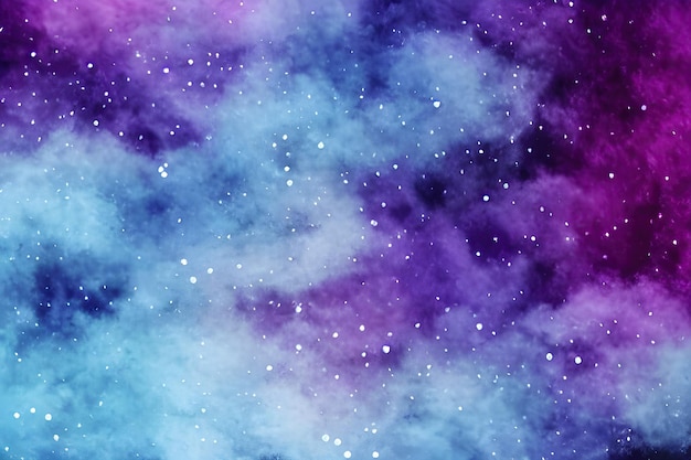 Mélange d'eau de peinture de fumée de couleur mystérieux ciel d'orage bleu violet nuage de brouillard rougeoyant