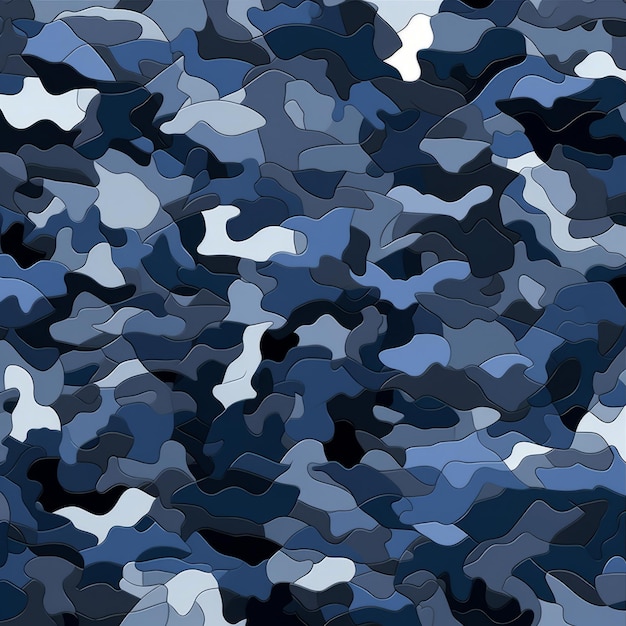 Le mélange des nuances Un motif de camouflage homogène de bleu marine Noirs et gris