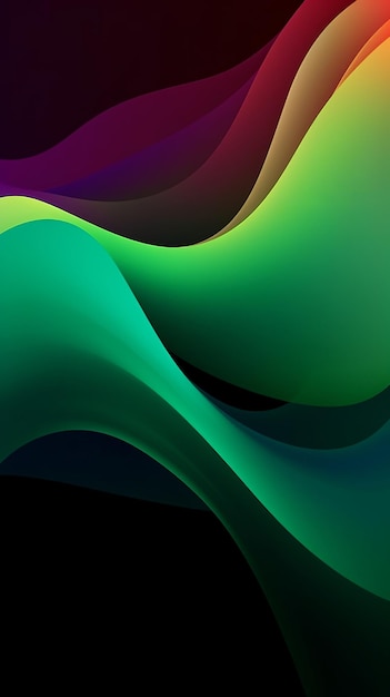 Mélange vert vert sur fond clair Arrière-plan flou Fond d'écran créatif Abstrait ondulé Espace vide Abstrait dégradé vibrant Maillage dégradé