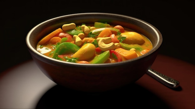 mélanger le curry de légumes