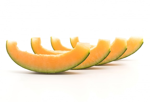 melon cantaloup sur blanc