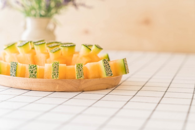 Photo melon cantaloup frais